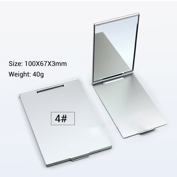 Ultra-thin Makeup Mirror Vanity Mirror Cosmetic 5 Sizes Make Up Pocket Silver Rectangle Foldable Compact Makeup Folding Mirrors