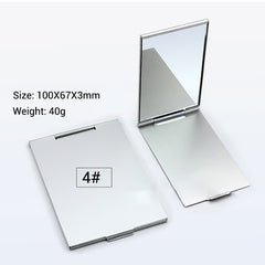 Ultra-thin Makeup Mirror Vanity Mirror Cosmetic 5 Sizes Make Up Pocket Silver Rectangle Foldable Compact Makeup Folding Mirrors