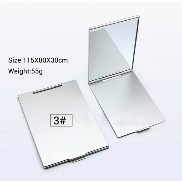 Ultra-thin Makeup Mirror Vanity Mirror Cosmetic 5 Sizes Make Up Pocket Silver Rectangle Foldable Compact Makeup Folding Mirrors