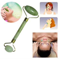 Rose Quartz Roller Slimming Face Massager Lifting Tool Natural Jade Facial Massage Roller Stone Skin Massage Beauty Care Set Box