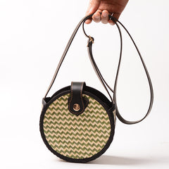Woven Rattan Bag Round Straw Shoulder Bag Small Beach HandBags Women Summer Hollow Handmade Messenger Crossbody Bags