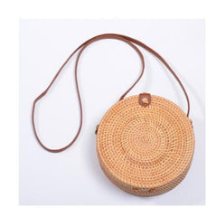 Woven Rattan Bag Round Straw Shoulder Bag Small Beach HandBags Women Summer Hollow Handmade Messenger Crossbody Bags