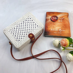 Woven Rattan Bag Round Straw Shoulder Bag Small Beach HandBags Women Summer Hollow Handmade Messenger Crossbody Bags