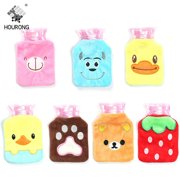 Cute Hot Water Bottles Hand Feet Warming Cartoon Water Filling Hot Water Bag Bottles Winter Portable Hand Warm Water Bottle