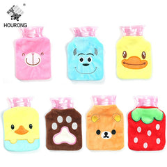 Cute Hot Water Bottles Hand Feet Warming Cartoon Water Filling Hot Water Bag Bottles Winter Portable Hand Warm Water Bottle