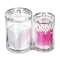 Cotton Ball Swab Holder Organizer Storage Box Cosmetic brush Holder Acrylic Round Container Cotton Pad Container Case D20