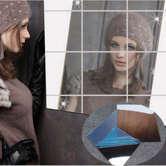 10pcs/lot 15X15cm reflection mirror square sticker bathroom sittingroom Creative home decoration